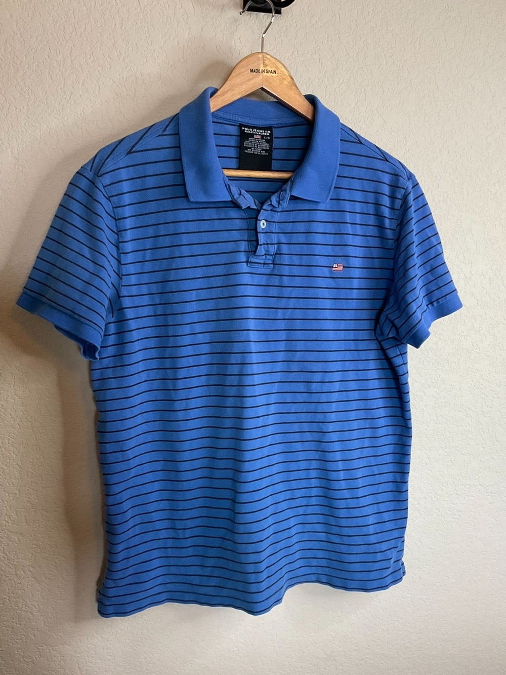 Polo Ralph Lauren Blue Striped Polo Shirt - Classic Men's size large